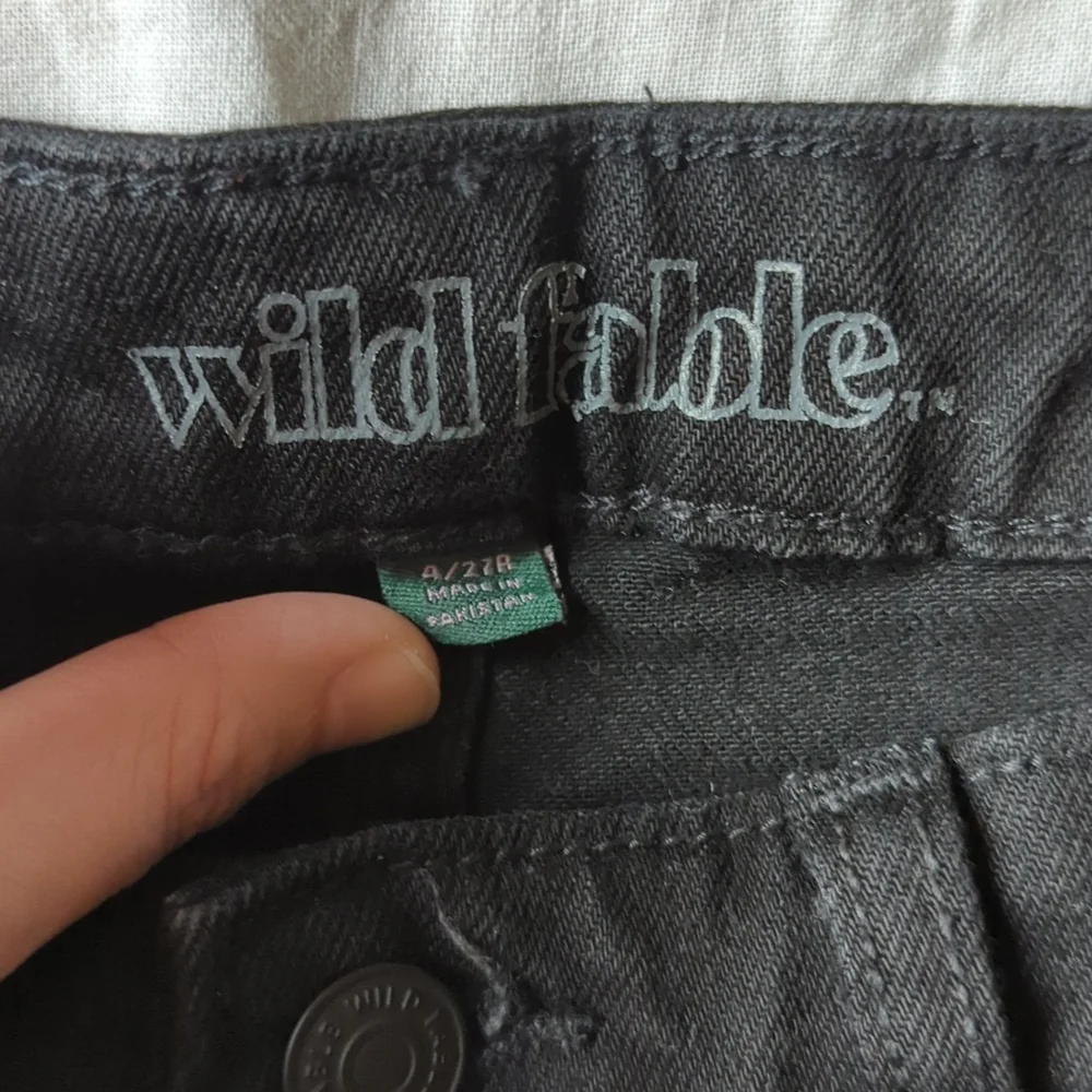 Black Wild Falole Denim Girls Shorts - Picture 3 of 3